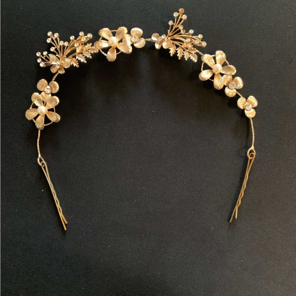 Bridal Hair Band/Crown - gold tone